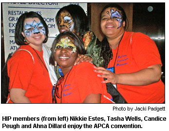 HIP members (from left) Nikkie Estes, Tasha Wells, Candice Peugh and Ahna Dillard enjoy the APCA convention.
