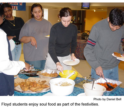 Students enjoy soul food.