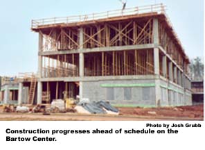 Construction progresses ahead of schedule on the Bartow Center.