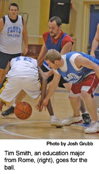 Seth Ingram, a political science major from Cedartown, takes a shot for the Angry Sheephearders.