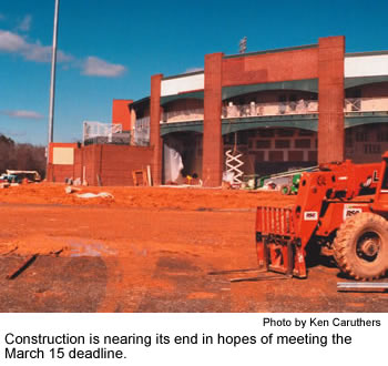Construction at the Rome Braves' stadium