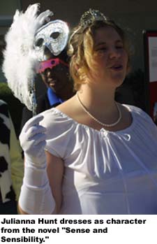 Julianna Hunt dresses as character from the novel Sense and Sensibility.