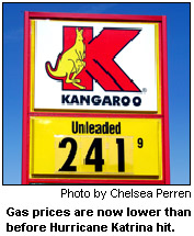 Gas prices are now lower than before Hurricane Katrina hit.