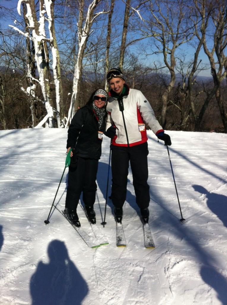 Nita McHann (left) and Stephanie Davis enjoy their time on the slopes during this winter's ski trip.