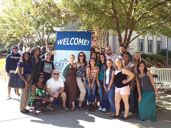 Members of Students Without Borders enjoy Atlanta Greek Fest.