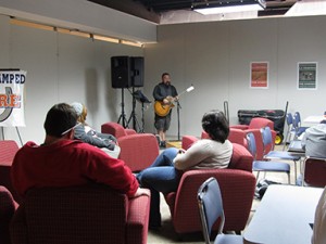 Gary Johnson entertains students with Live Looping Technology in Student Life by Callie Stokes