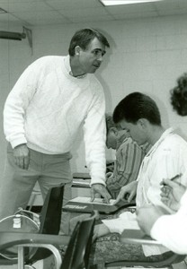 Ken Weatherman shows students how to register to vote on Georgia Highlands College’s Voter Registration day, Jan. 29, 1992. File photo.