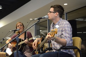 Emily Hearn and her husband, Michael Harrison, performing on Floyd campus. Photo by Jeremy Huskins.