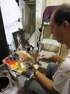 Frank Murphy at work in his home studio. Photo by Holly Chaney.