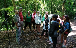 GHC students listen to the guide in the jungles of Costa Rica. 