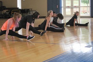 The GHC dance line members from left include Jessica Jackson, Kristen Adams, Katie Guyton, Jodi Ayres, Ruth Lister and Mallory Gravitte. Photo by Shelby Hogland