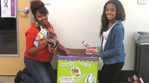 Ruby Baldwin (left) and Emorie Bonner collecting donations. Contributed photo. 