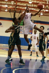 Justin Bridges soars off the ground as he attempts a shot for the Chargers. Contributed photo