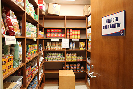 The Charger Food Pantry is now open. Photo by Cassandra Humphries