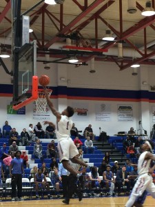 Ty Cockfield goes for a layup during conference tournament game on March 10. Photo by Joshua Mabry 