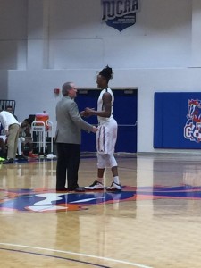 Kyvon Davenport receives his GCAA Conference Player of the Year award after the championship game. At the game, Davenport led the Chargers with 27 points and 13 rebounds. Photo by Joshua Mabry 