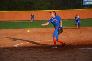 Rebecca Meada pitches against Gordon State as part of the doubleheader sweep on Feb.23  Photo by Stephanie Corona