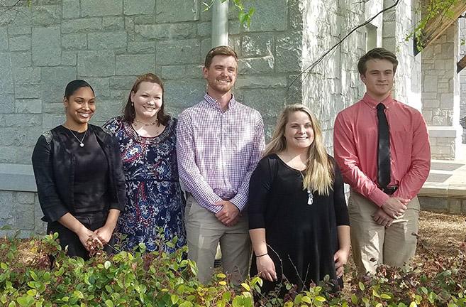 Finalist from 2017 speech competition from left Janee Smith, Amanda Lewis,Tadd Steffner, Makenzie Allen and Luke Kenney. Photo by Kacey Neese 