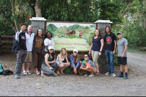 From left Malcolm Walker, Brady Reiter, Alexandra MacMurdo, Tekirah Williams, Diana Cortes, Morgan Marr, Caliope Miron, Jeniffer Salinas, Christina Wolfe, Curtis Gardner and Sergio Alvarez participate in the Costa Rica spring break trip. Photo contributed