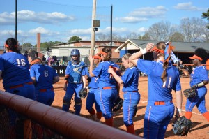 Lady Chargers after a game earlier this season. Photo by Stephanie Corona 