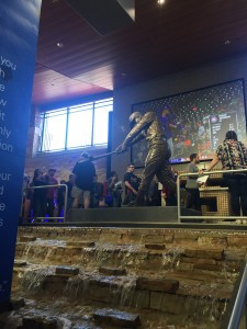 The Hank Aaron statue is located in the Braves walk-through history museum at SunTrust Park. Photo by Joshua Mabry 