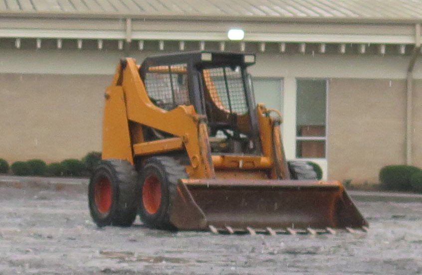 Employee parking lot is being demolished and replaced by green space on the Floyd campus