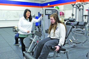 Riaz instructs student Chera Leroy on the Floyd campus. Photo by Kayley Agan