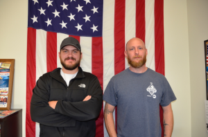 Melvin Irvin (left) and Christopher Farrell (right) both served in the U.S. military and are now students at GHC Photo by Nathaniel Flahardy 