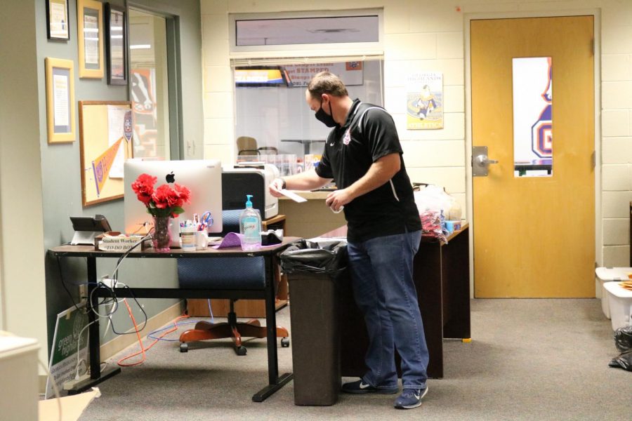 Clifton Puckett, Co-curricular and Transitions Coordinator, works in what will be the Center for Creative Media Studies.