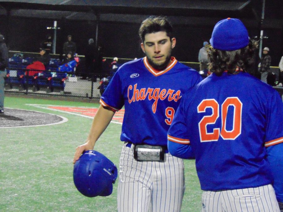 Infielder, Brandon Prince (9), heads back to the dugout in their game against Calhoun Community College on February 17.