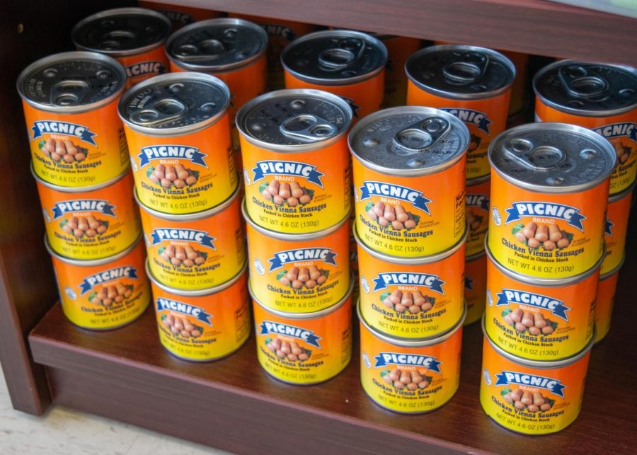 The Charger Food Pantry on each campus is stocked with a variety of canned and dry foods.
