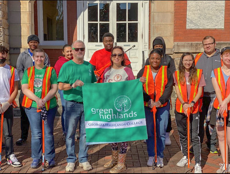 Many students participated in the clean-up event in celebration of America Recycles Day.