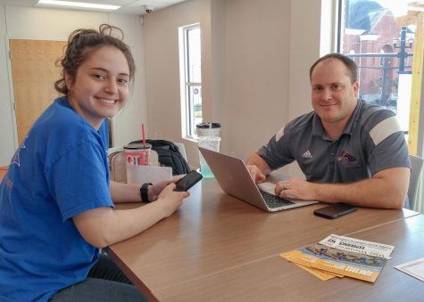 Cocurricular Coordinator Clifton Puckett and part-time Student Engagement employee Madison Signoret are the only two Student Engagement staff after Student Life was dismantled during the initial height of COVID. 