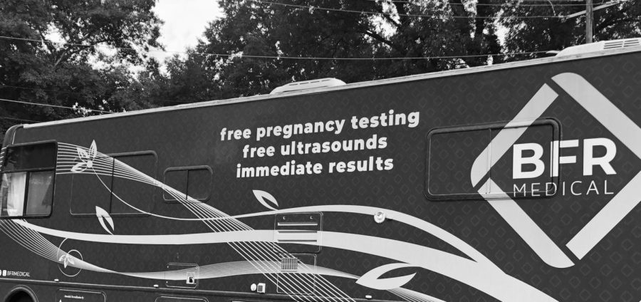 A Bartow Family Resources Medical bus outside the BFR Medical building in Cartersville. BFR Medical offers early pregnancy care, including testing and education on options to those who are pregnant.