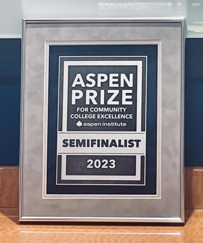The Aspen Prize plaque can be seen at the front desk at the Marietta campus.