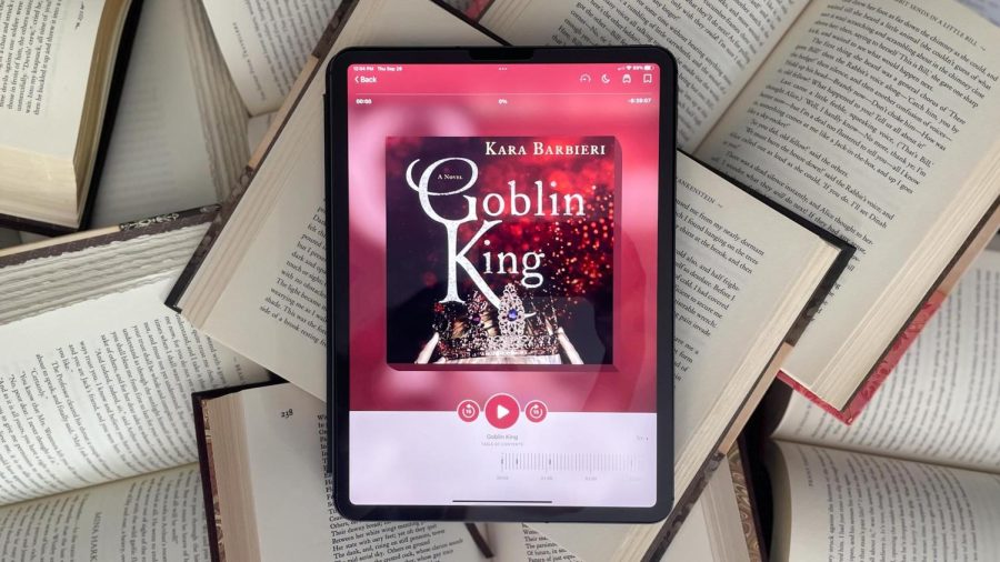 Audiobooks and eBooks are available in the digital GHC library through the Overdrive app Libby for students and faculty. Goblin King by Kara Barbieri displayed is one available audiobook from the GHC Libby catalog for download.