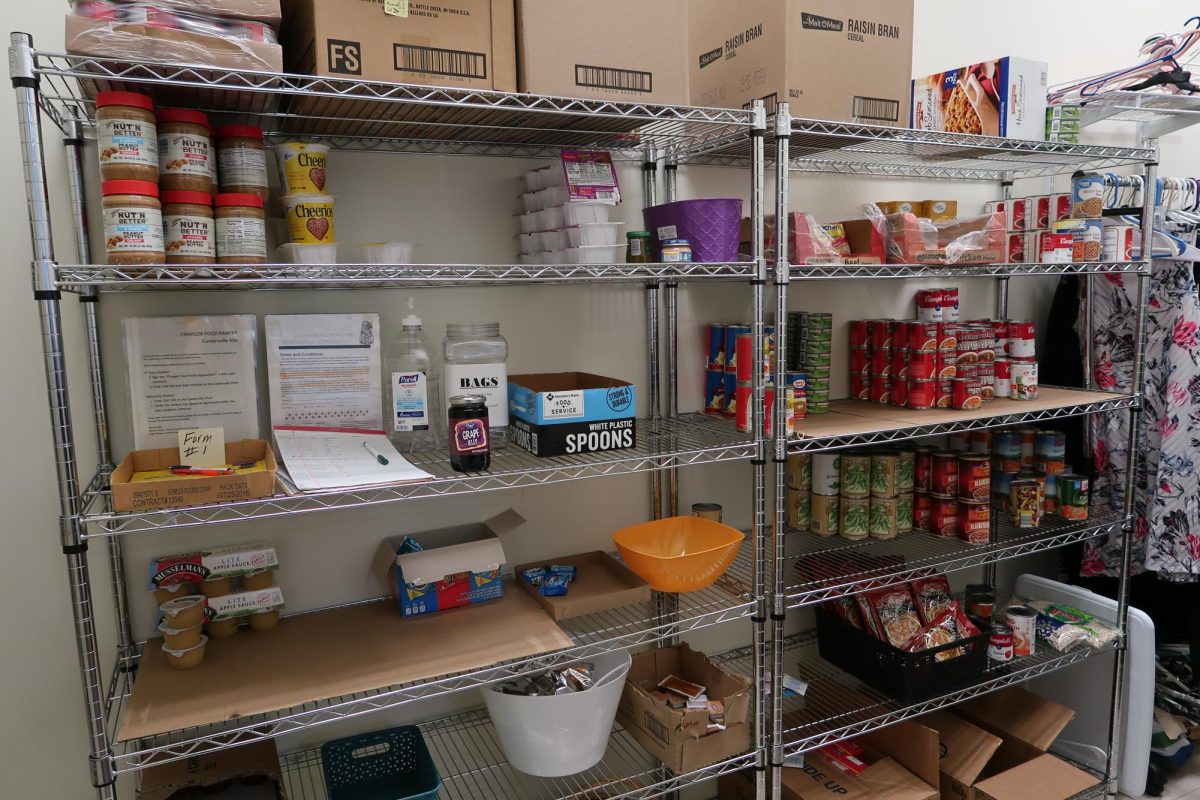 The Charger Food Pantry doubles as a closet for students who may need career clothing among other reasons. There are locations for them on all campuses. 