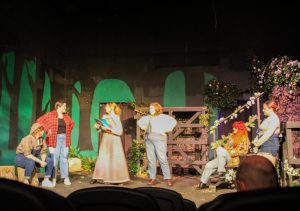 The cast of "A Midsummer Night's Dream" on stage at the dress rehearsal.